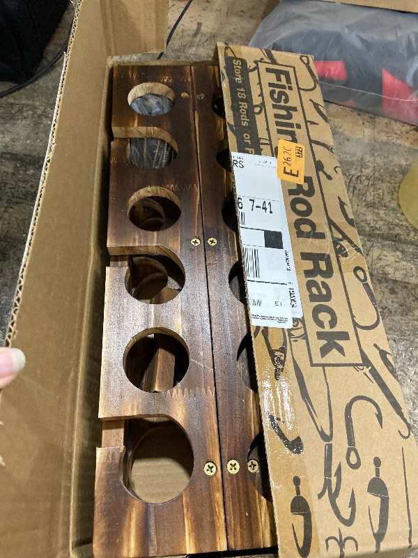 Photo 1 of ** 4 FUNCTIONAL 2 BROKEN** Ghosthorn Holds Up to 18 Rods Fishing Pole Rod Racks Wall or Ceiling Mounted Fishing Pole Rod Holders for Garage Storage Organizer Fishing Gear Equipmen for Men Women