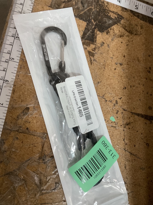 Photo 1 of ***PARTIAL SET ONLY 1*** BRAVESHINE 2 Pack Black Paracord Keychain Carabiner Clips, Lanyard Hanger with Chain Hooks Heavy-Weight Stroller Hook Holder for Water Bottle, Key, Backpacks, Tools, Boys, Girls, Men, Women