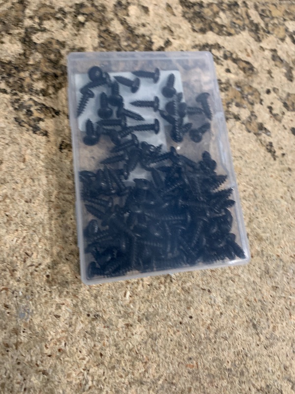 Photo 1 of #8 x 1/2" (100 Pack) Pan Head Sheet Metal Screws Phillips Drive Self-Tapping Wood Screws, Black Oxide 304 Stainless Steel Screw (18-8), Corrosion Resistant Screws