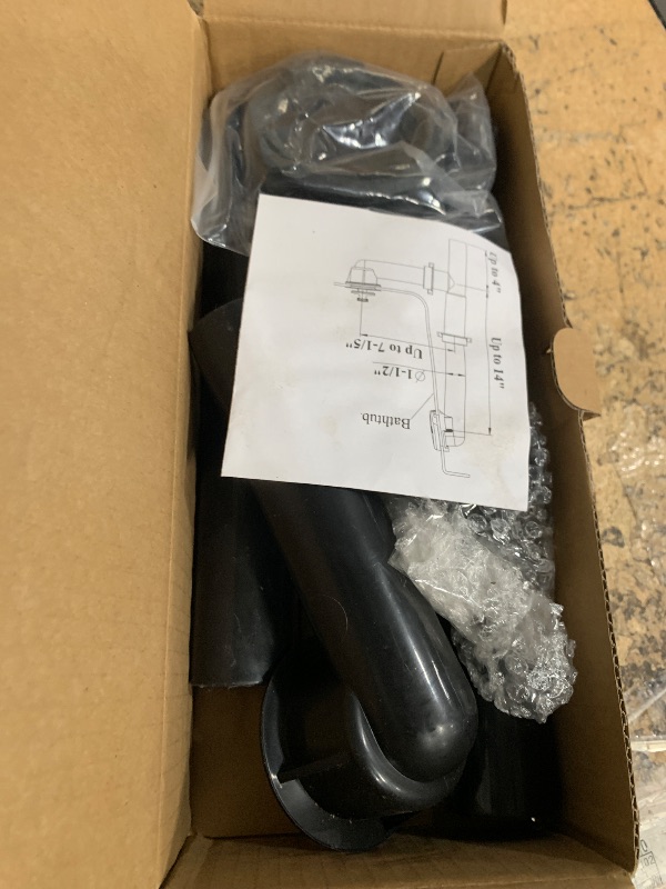 Photo 1 of (1 Pack) Yariwiz 1-1/2" Matte Black Bathtub Tub Drain Kit Bath Waste Overflow Drain Tube Assembly with Universal Lift & Turn Bathtub Drain and Overflow Faceplate Matte Black