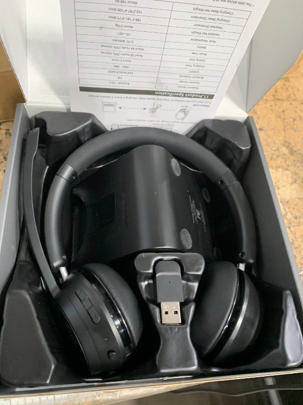 Photo 1 of (Upgraded Version) Wireless Headset, Bluetooth Headset with Noise Cancelling Microphone, Best Headphones with Mic Mute & USB Dongle for PC/Computer/Laptop/Cell Phones/Remote Work/Call Center