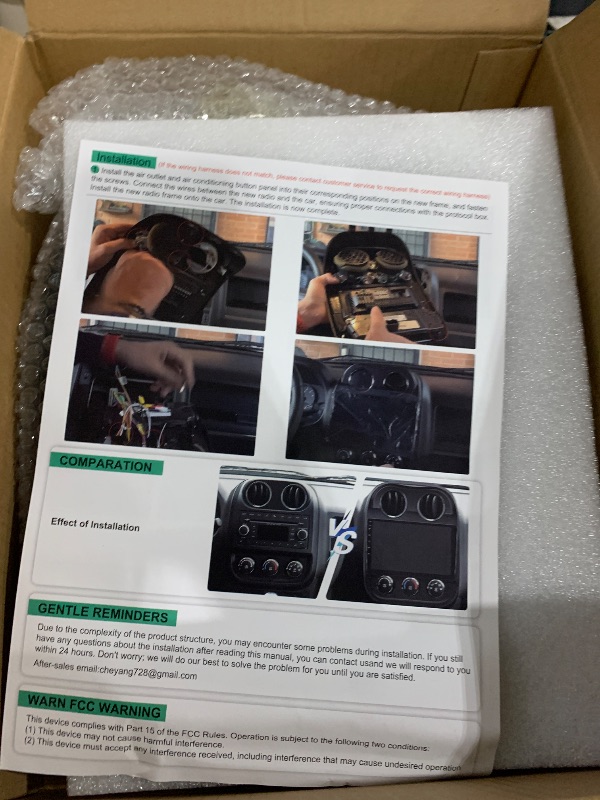 Photo 1 of [8-Core 4+64G] Android 15 Car Stereo for Jeep Compass Patriot 2010-2016, 10.1'' Touch Screen Car Radio Wireless CarPlay Android Auto GPS 5G WiFi DSP/FM/RDS Mirror Link Bluetooth SWC Backup Cam+MIC