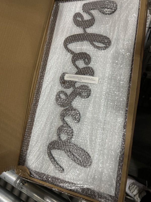 Photo 1 of "Blessed" Wall Decor - Sign - 24" x 12" - Decorative Canvas Print for Living Room, Kitchen, Bedroom & Office - Modern Home Décor