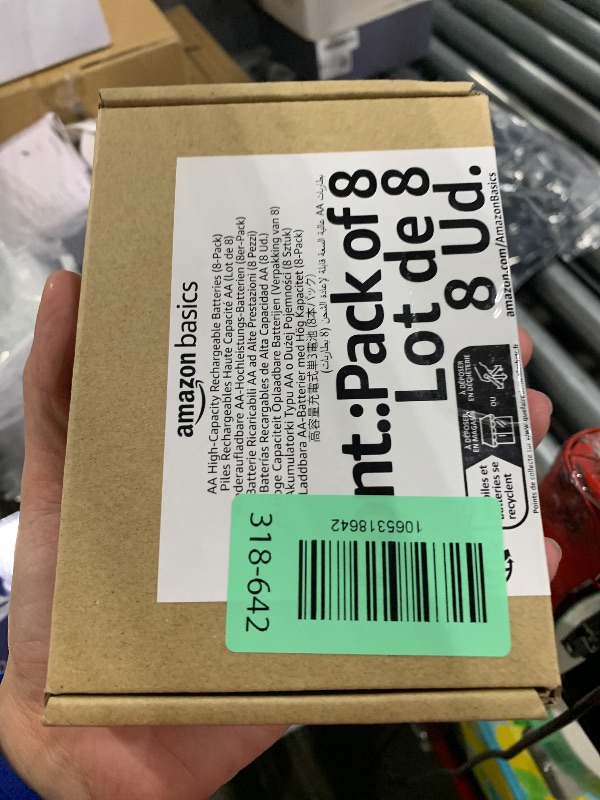 Photo 1 of ***FACTORY SEALED***Amazon Basics 8-Pack Rechargeable AA NiMH High-Capacity Batteries, 2400 mAh, 1.2V, Recharge up to 400x Times, Pre-Charged