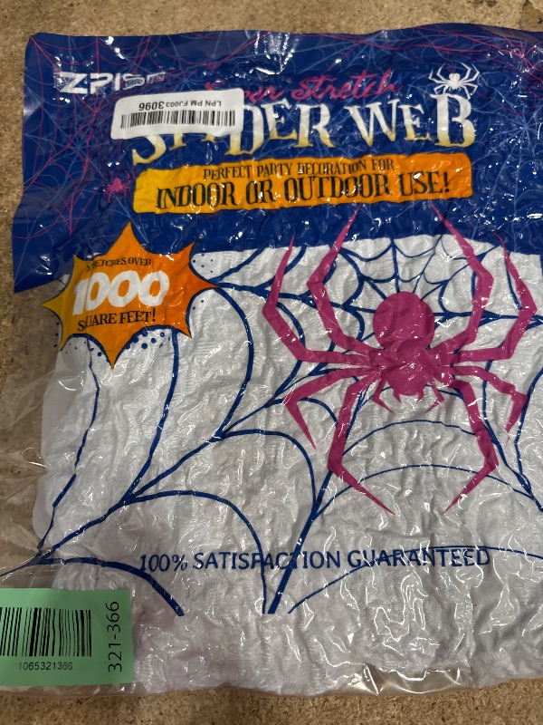 Photo 1 of 1000 sqft Spider Webs Halloween Decorations Bonus with 30 Fake Spiders, Super Stretch Cobwebs for Halloween Indoor and Outdoor Party Supplies