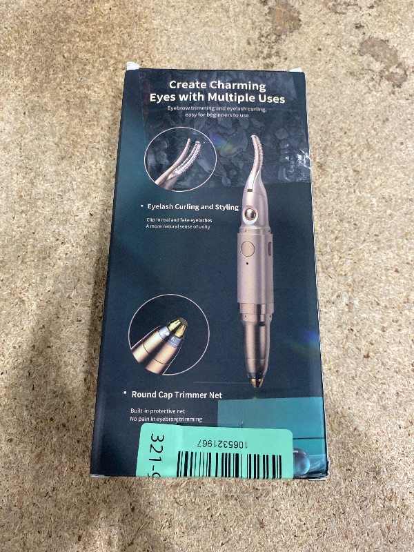 Photo 1 of 2 in 1 Heated Eyelash Curlers and Eyebrow Trimmer for Women, Electric Eyelash Curler with 2 Temperature Modes Anti-Burn USB Rechargeable Heated Eyelash Curler, Ideal Gift for Women (Gold E1)