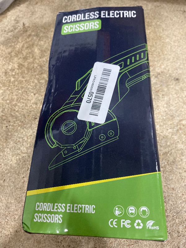 Photo 1 of ***DOESN'T FUNCTION VERY WELL*** Cordless Electric Scissors: 4V Rechargeable Rotary Cardboard Cutter, 3000mAh Battery, with LED Light, 2 Blades, Box Cutter for Fabric Carpet Carton Plastic Leather Cloth