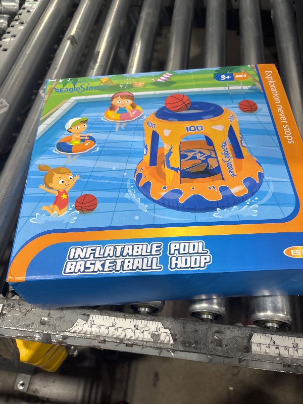 Photo 1 of ***MISSING BALLS***EagleStone Pool Basketball Hoop for Kids 4-8, 8-12 & Adults, 47" Inflatable Floating Basketball Hoop Pool with 3 Balls & Pump, Heavy-Duty Pool Toy for Summer Outdoor Water Games, Family & Party Fun