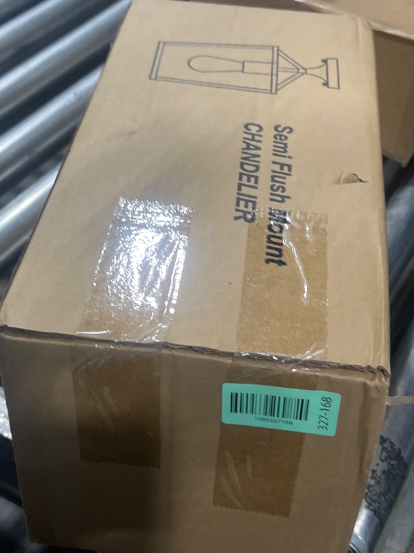 Photo 1 of ?Upgraded?Semi Flush Mount Ceiling Light, Black Industrial Ceiling Light Fixtures, Farmhouse Light Fixture for Hallway Stairway Garage Living Room Dining Room Balcony?Not waterproof, Not for Outdoor?