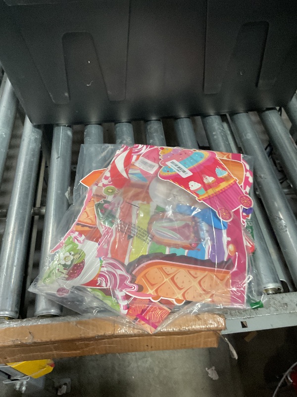 Photo 1 of 1 Pcs Candy Table Covers Candy Lollipop Plastic Tablecloths Girls Baby Showe Christmas Sweet Candy Theme Birthday Candyland Party Decorations