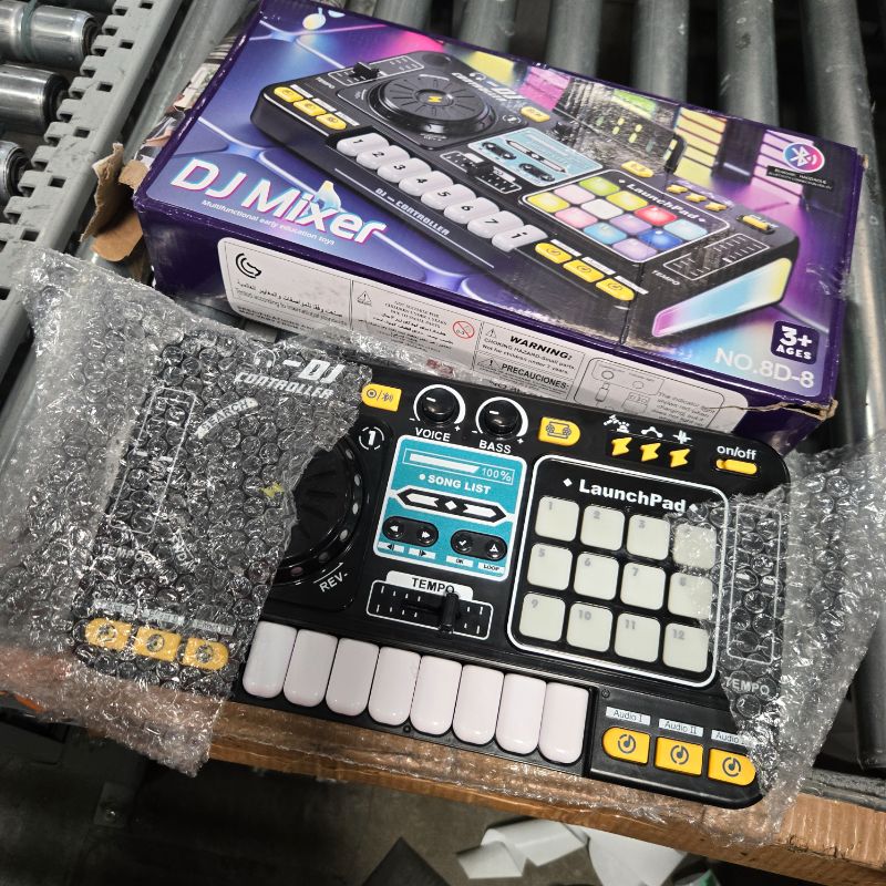 Photo 1 of ***MISSING MIC***Kids DJ Mixer Controller Table Musical Toy Electronic Toy with LED Lights Sound Effect Microphone Piano DJ Board Key Musical Instruments Birthday Gift Toys for 3 4 5 6 7 Year Old Boy Girl