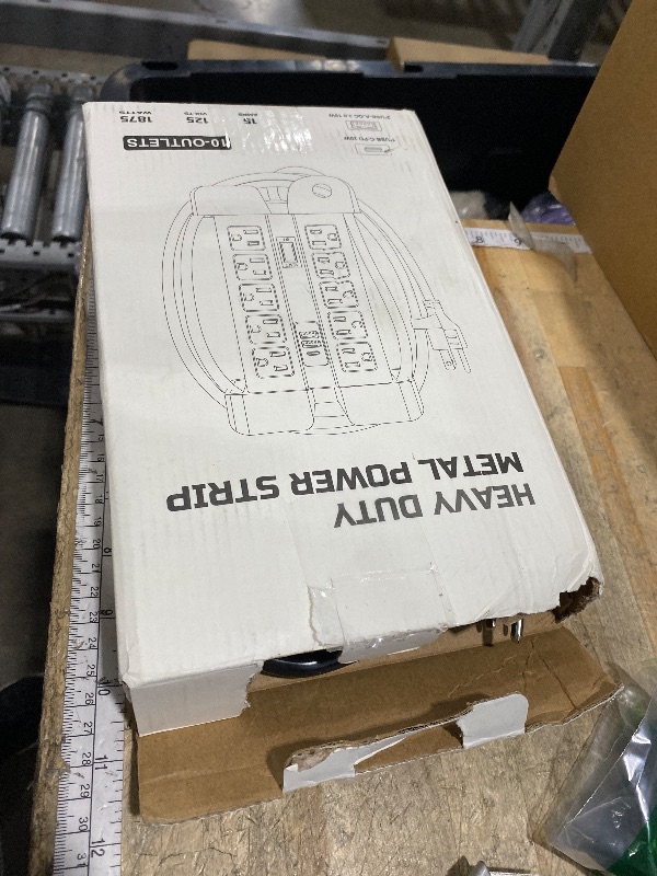 Photo 1 of 10 Outlet Power Strip Surge Protector, 1200J Surge Protection Heavy Duty Power Strip with USB Fast Charging, 15A/1875W Garden Yard Power Strips with Switch, 14AWG 6FT Extension Cord