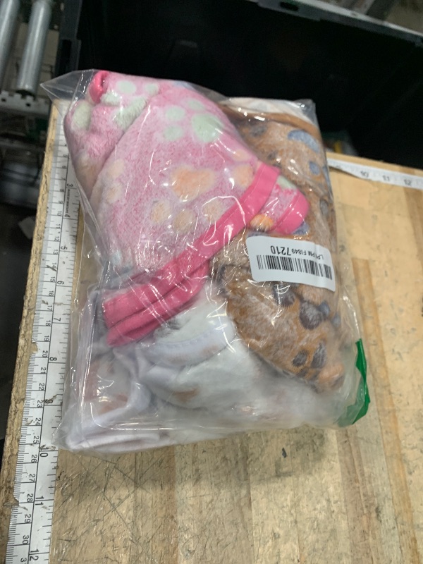 Photo 1 of 1 Pack 3 Blankets Super Soft Fluffy Premium Fleece Pet Blanket Flannel Throw for Dog Puppy Cat Paw Brown/Pink/White Small(23x16 inch)