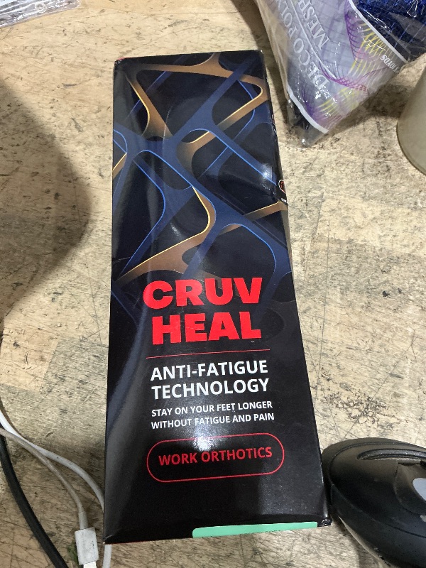 Photo 1 of (New) Work Orthotic Insoles - Anti Fatigue Medium Arch Support Shoe Insert Men Women - Plantar Fasciitis Flat Feet - Relieve Foot Pain - Work Boot Insoles Standing All Day (M, Blue Lines)