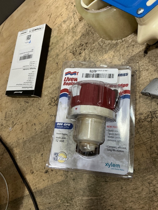 Photo 1 of **DIRTY*** Rule 46DR Replacement Motor - 800 GPH Livewell/Baitwell Pump - 12V Water-Cooled Motor with Stainless Steel Shaft - Easy Snap-In Cartridge for Tournament Series Livewell Pump