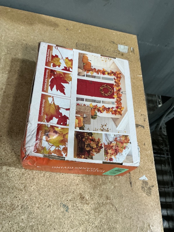 Photo 1 of 23.6Ft Thanksgiving Decorations Fall Decor for Home Lighted Fall Garland Maple Leaves Total 80 LED Fall Decorations for Home Halloween Decorations Outdoor String Lights for Autumn Decor Harvest