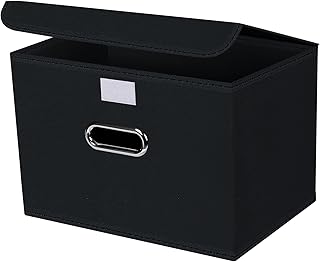 Photo 1 of 1-Pack Large Collapsible Storage Bins with Lids,Fabric Storage Cubes Organizer for Shelves,Closet,Nursery,Foldable Cub