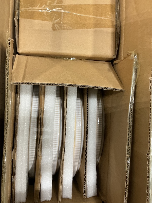 Photo 1 of *MISSING PARTS UNKNOWN*
famiware Star Dinnerware Sets, Plates and Bowls Set for 4, 12 Pieces Ribbed Dishes - Chip and Scratch Resistant, Microwave and Dishwasher Safe Tableware, Cappuccino White