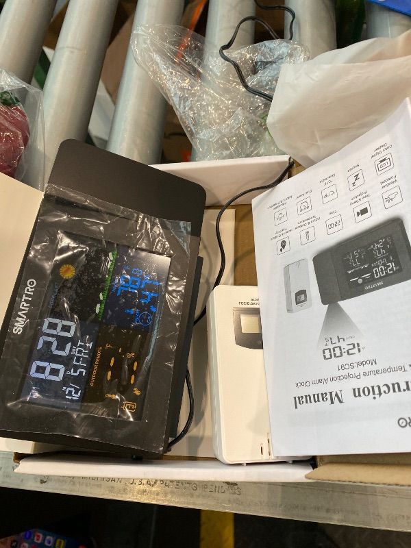 Photo 1 of **SEE CLERK NOTES** SMARTRO SC91 Projection Alarm Clock for Bedrooms with Weather Station, Wireless Indoor Outdoor Thermometer, Temperature Humidity Monitor Gauge Hygrometer