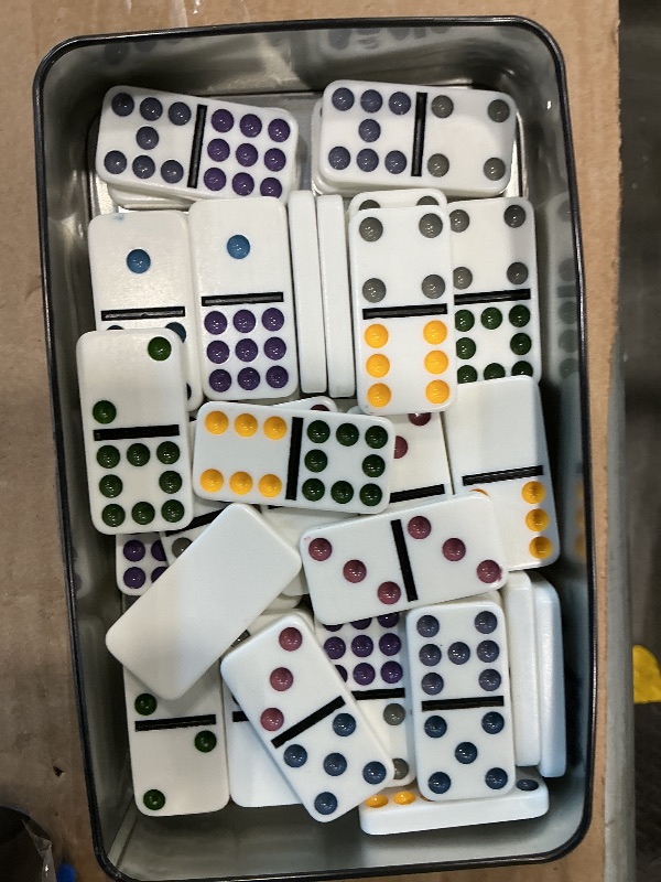 Photo 1 of ***MISSING PIECES*** Spin Master Games, Cardinal Classics Double Nine Dominoes Set in Storage Tin, for Kids & Adults, Classic Game, 2-6 Players, for Ages 8 & Up