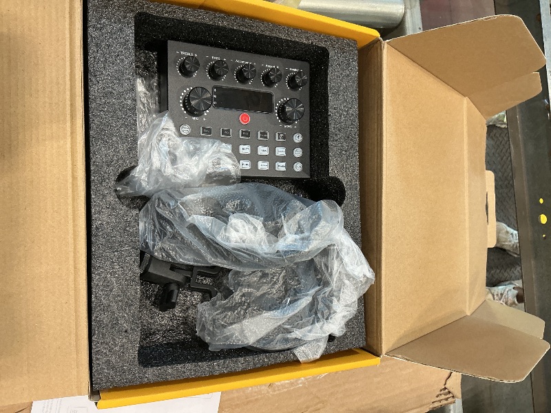 Photo 1 of **MISSING PARTS**
Brvomussy Podcast Equipment Bundle for 2, Audio Interface with Voice Changer Condenser Microphones for Gamer, All-in-One Audio Mixer Perfect for Live Streaming, Singing, YouTube, Gaming