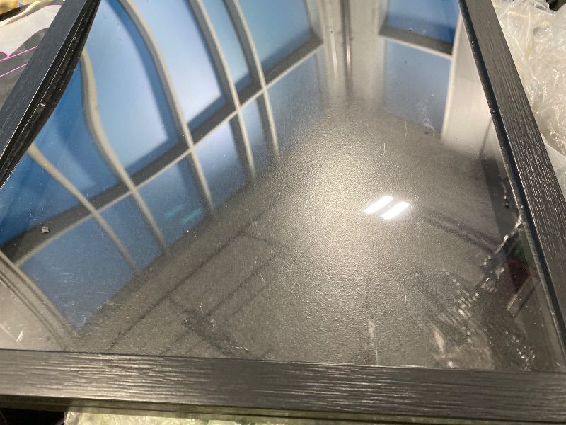 Photo 1 of **minor damage** 1 Pack T Shirt Display Frame, Bigger 18" x 14" Shadow Box Black T Shirt Frame with 98% UV Protection Acrylic, 1" Depth of Usable Space Shadow Box, Display Case for Shirts, Jerseys, Memorabilia