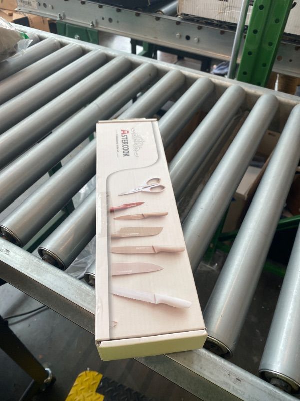 Photo 1 of **MISSING PARTS**Astercook Knife Set, 13 Pieces Kitchen Knives Set with Healthy Anti-Rust Coating, Dishwasher Safe, Stainless Steel Chef Knife Sets with 6 Blade Guards, Perfect Holiday Gifts for Kitchen