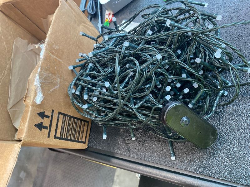 Photo 1 of **Untested-Remote Missing**
240LED Smart Color Changing Christmas Lights App Controlled, 95FT Waterproof RGB Twinkle String Light Music Sync Multiple Modes, Christmas Lights with Remote & Timer Indoor Outdoor Xmas Decorations