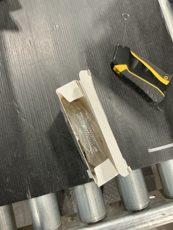 Photo 1 of 1 Pack Complete Toilet Valve Set, Includes 1/2 inch Nom Inlet x 3/8 Inch OD Compression Outlet Angle Shut Off, Stainless Steel Toilet Water Supply Line, Escutcheon Plate, Sealing Tape (9" Hose)