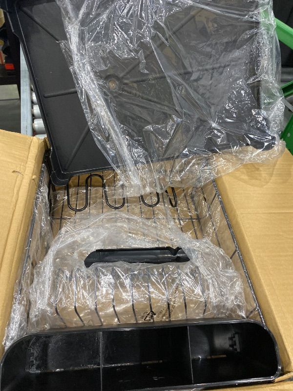 Photo 1 of ***see clerk notes*** GSlife Expandable Dish Drying Rack - Large Dish Racks for Kitchen Counter with Pan Slot, Anti-Rust Sink Dish Drainer with Drainboard and Utensil Holder, 18.7"-25.2" L x 12.6" W, Black