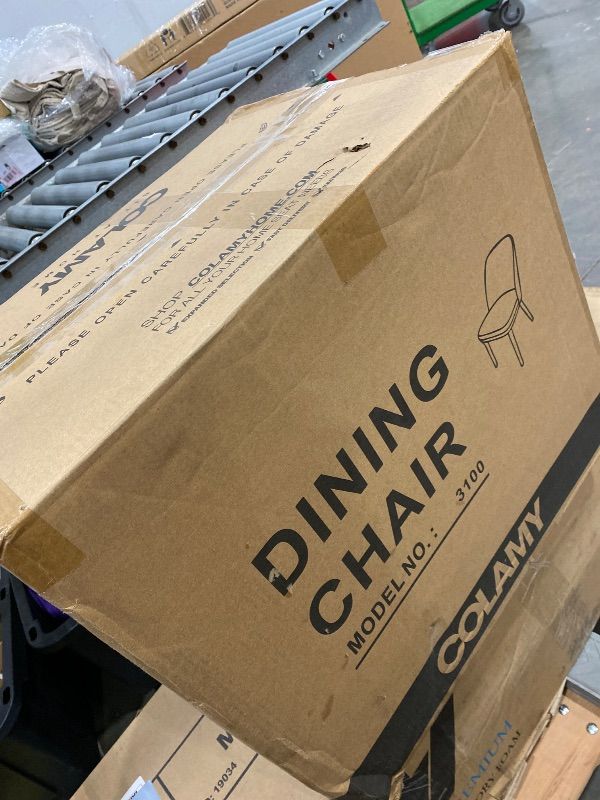 Photo 1 of *PARTIAL SET - ONLY 2 chairs*
COLAMY Upholstered Dining Chairs Set of 6, Modern Kitchen Chairs with Back, Fabric Side Chair with Wood Legs for Dining Room Kitchen Restaurant, Beige