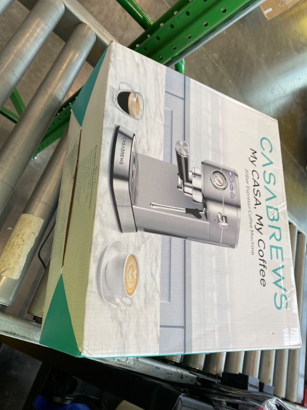 Photo 1 of *USED*
CASABREWS CM5418 Espresso Machine 20 Bar, Compact Espresso Maker with Steam Milk Frother, Stainless Steel Coffee Machine with 34oz Removable Water Tank for Cappuccino, Gift for Women or Men, Silver