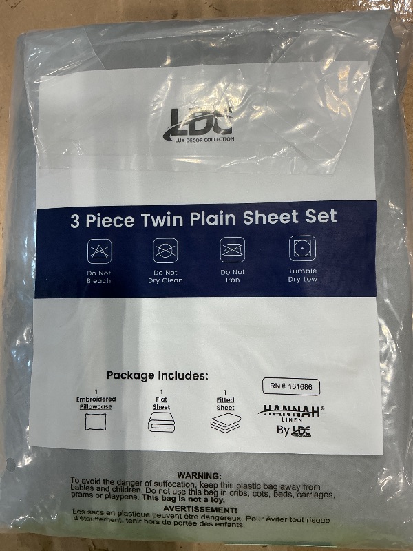 Photo 1 of
HANNAH LINEN COLLECTION BY Lux Decor Collection twin Bed Sheets - 3 piece bedding
FITTED SHEET, FLAT SHEET AND PILLOWCASE