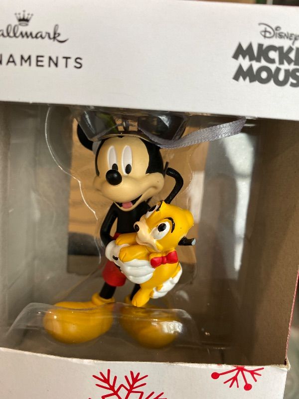 Photo 1 of **MINOR DAMAGE - USED**
Hallmark Disney Mickey Mouse Holding Puppy Christmas Ornament