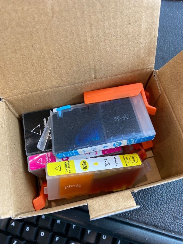 Photo 1 of **MINOR DAMAGE - USED**
923e Ink Cartridge Combo Pack for HP 923XL 923 XL Compatible for HP923XL Black Color HP923 for Printer OfficeJet Pro 8130e 8135e 8122e 8138e 8139e 8125e 8120 8124e 8130 8132e 8134e Cyan Magenta Yellow