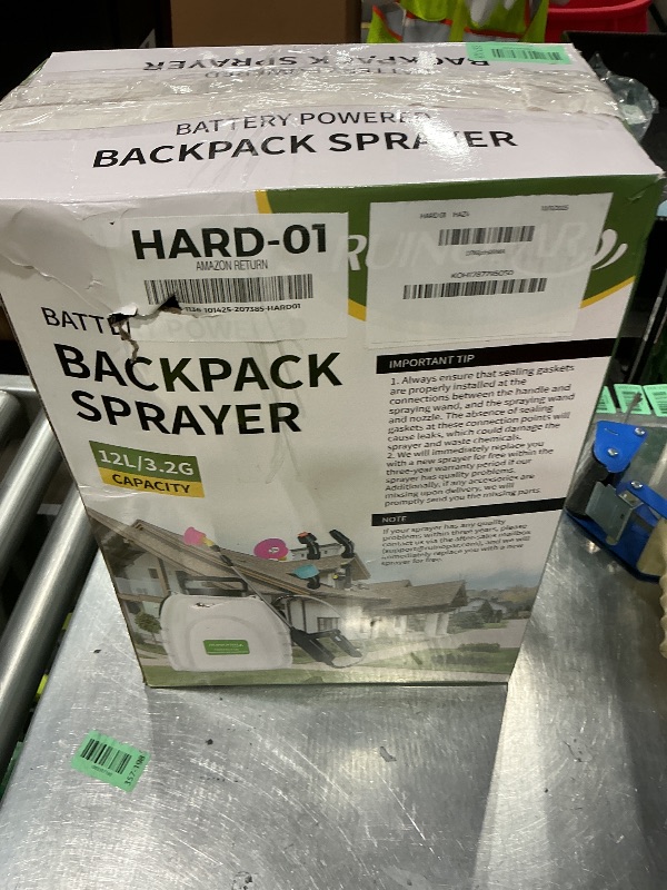 Photo 1 of Battery Powered Sprayer 3.2 Gallon,Powerful Electric Sprayer with 5 Mist Nozzles,Rechargeable Handle, 41 in Retractable Wand,Adjustable Shoulder Strap,for Lawn,Gardening,Cleaning