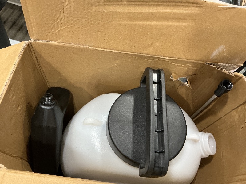 Photo 1 of Battery Powered Sprayer 3.2 Gallon,Powerful Electric Sprayer with 5 Mist Nozzles,Rechargeable Handle, 41 in Retractable Wand,Adjustable Shoulder Strap,for Lawn,Gardening,Cleaning