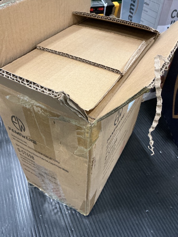 Photo 1 of *Missing Parts - See clerk notes*
famiware Star Dinner Plates for 6, 10 inches Plate Set, Scratch Resistant, Stoneware Dinnerware, Kitchen Modern Rustic Serving Dishes, Cappuccino White