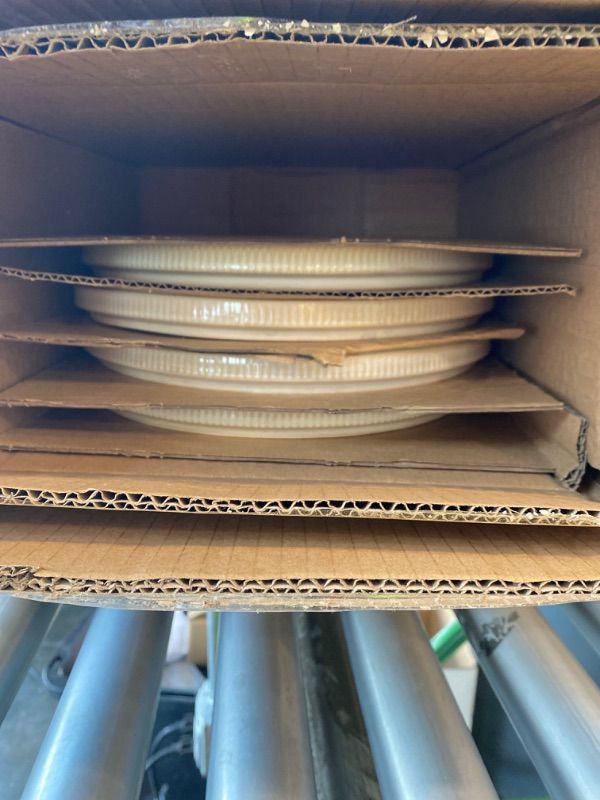 Photo 1 of *Missing Parts - See clerk notes*
famiware Star Dinner Plates for 6, 10 inches Plate Set, Scratch Resistant, Stoneware Dinnerware, Kitchen Modern Rustic Serving Dishes, Cappuccino White