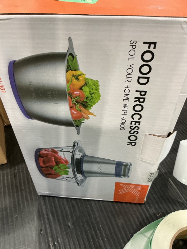 Photo 1 of ***MISSING BLADESKOIOS Food Processor, 500W Electric Food Chopper with 2 Bowls (8 Cup+8 Cup) & 2 Bi-Level Blades&, Small Electric Grinder Meat Processor for Nuts, Meat, Onion, Garlic, Baby Food, Blue