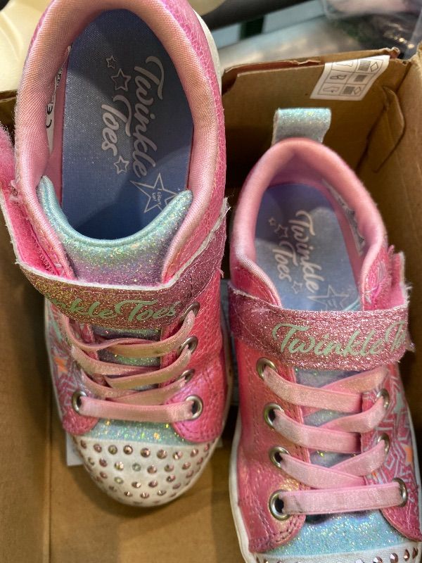Photo 1 of ***SEE CLERK NOTES*** Skechers Kids Twinkle Toes Twinkle Sparks - Shimmer Star Sneaker, Pink/Multi, 12 Little Kid