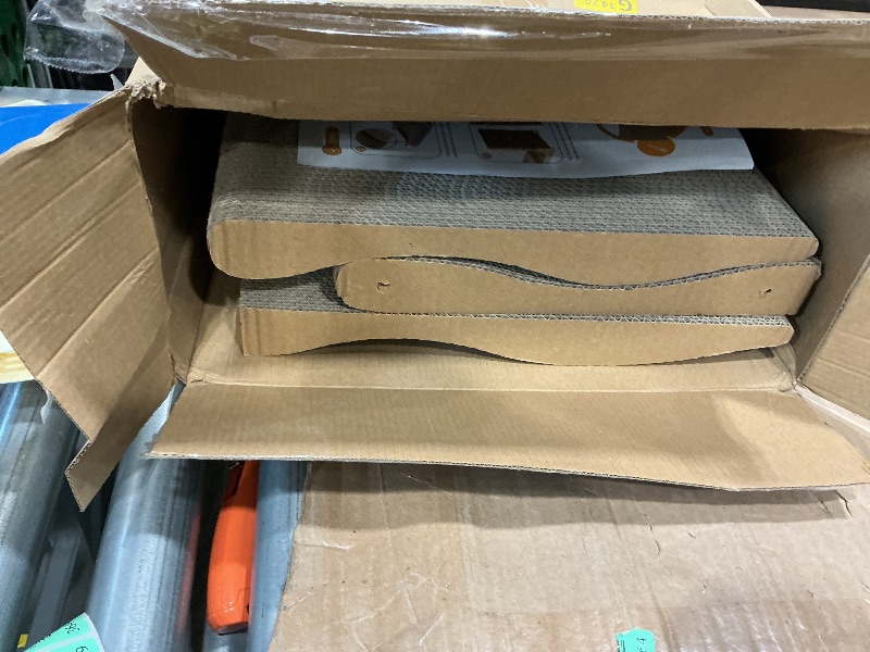 Photo 1 of ***MISSING PIECES - See clerk notes*** Cat Scratcher with Replacement Cardboard, 27.6" L Shape Wall Mounted Cardboard Cat Scratchers for Indoor Cats, Large Protecting Furniture Cat Scratch Pad with Ball Toy, Catnip