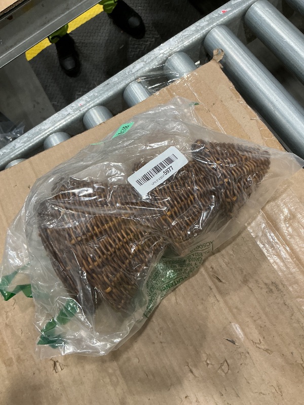 Photo 1 of ***01 PC***MiniInflat 01 Morden Christmas Decor Woven Christmas Cone Tree Neutral Rattan Xmas Tabletop Centerpiece Ornaments for Mantel Fireplace Home Tiered Tray Holiday Party Decor, 3 Sizes(Brown)