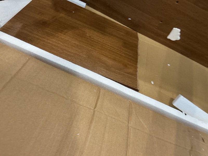 Photo 1 of ***MAJOR DAMAGE*** LITTLE TREE 63-Inch Console Table for Entryway, Farmhouse Behind Couch Table, Minimalist Sofa Table for Living Room, Long Wooden Hallway Foyer Table with Black Metal Frame, Oak