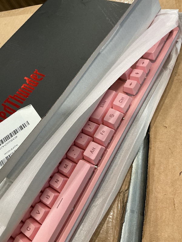 Photo 1 of *missing items/missing USB* RedThunder K10 Wireless Gaming Keyboard and Mouse Combo, LED Backlit Rechargeable 3800mAh Battery, Mechanical Feel Anti-ghosting Keyboard + 7D 3200DPI Mice for PC Gamer (Pink)