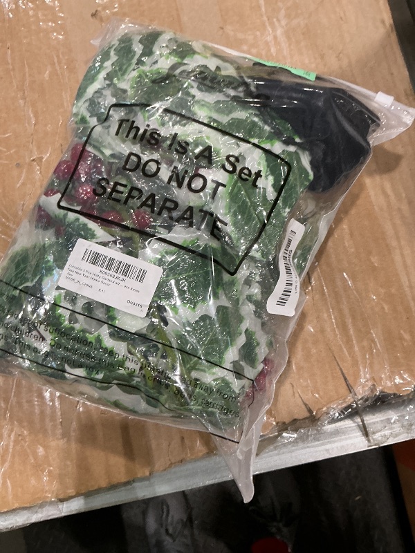 Photo 1 of **MISSING PIECES UNKNOWN**Luinabio 9 Pcs Holly Garland with Berries Set Includes 5.7 ft Christmas Red Berry Garland Decoration with Hooks Green Leaves Winter Outdoor Vines for Stairs Mantel Table Fireplace Home Decor