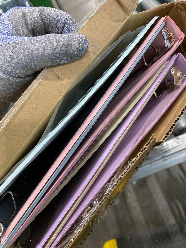 Photo 1 of *Minor Damage*
SUNEE 3 Ring Binder 0.5 Inch D Ring, Clear View Binder Three Ring PVC-Free (Fit 8.5x11 Inches) for School or Office Supplies, Assorted Pastel, 4 Pack