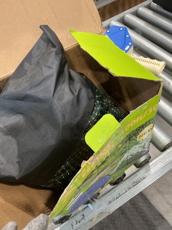 Photo 1 of 100 ft Heavy Duty Garden Hose - Super Flexible Leader Water Hose with 10 Pattern Spray Nozzle,Hybrid Rubber Hose Car Wash Pipe,3/4'' Solid Brass Conne