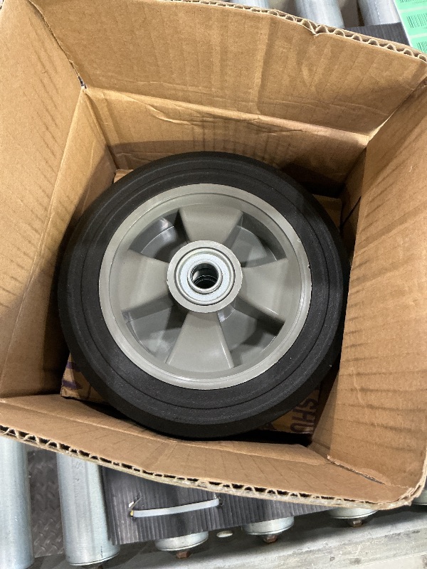 Photo 1 of (2- Pack) Run-Flat Solid Rubber Replacement Tire 8" x 2'' with a 5/8" axle for Hand Trucks, Wheelbarrows, Dollies, Trolleys and More – Run Flat with 500 lbs Max Loads