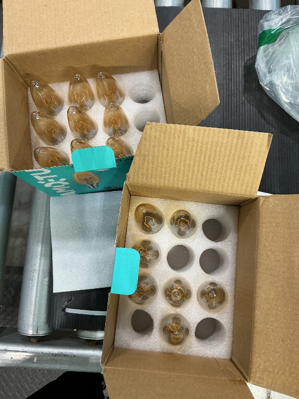 Photo 1 of ***SEE CLERK COMMENTS*** E12 Candelabra Light Bulbs 20W 25W Replacement, Super Thin Filament E12 LED Light Bulbs Dimmable, Chandelier Candle Light Bulb 2000K Soft Warm, Amber Candelabra Type B Light Bulb 12 Pack